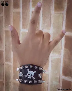 دستبند اسپایکی طرح اسکلت