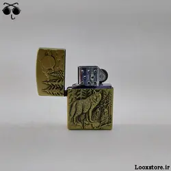 فندک زیپو گازی طرح گرگ