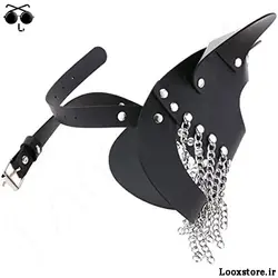 ماسک چرم مشکی زنجیردار زنانه