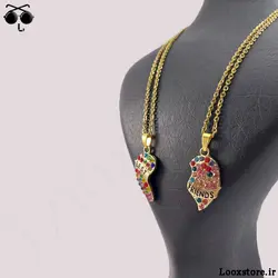 گردنبند بست فرندی قلبی نگین دار