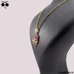 گردنبند بست فرندی قلبی نگین دار