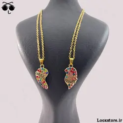 گردنبند بست فرندی قلبی نگین دار