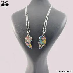 گردنبند بست فرندی قلبی نگین دار