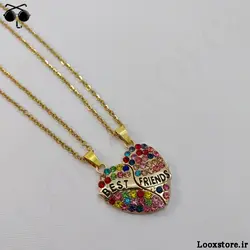گردنبند بست فرندی قلبی نگین دار