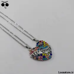 گردنبند بست فرندی قلبی نگین دار