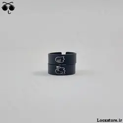 انگشتر ست کاپلی کیوت مشکی طرح روح!