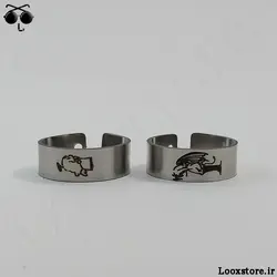 انگشتر ست رل نقره ای مدل فرشته شیطان