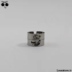 انگشتر ست رل نقره ای مدل فرشته شیطان