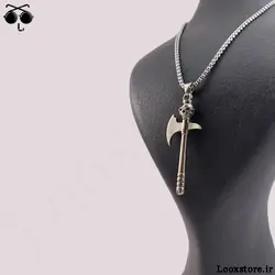 گردنبند طرح تبر اسکلتی زنجیری