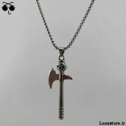 گردنبند طرح تبر اسکلتی زنجیری