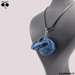 گردنبند و آویز دکوری طرح دایناسور آبی