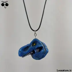 گردنبند و آویز دکوری طرح دایناسور آبی