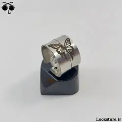 انگشتر ست مکمل طرح پروانه لونا نقره ای