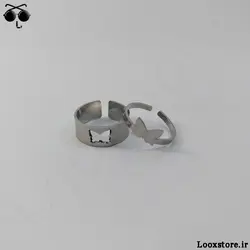 انگشتر ست مدل پروانه مکمل نقره ای