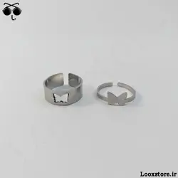 انگشتر ست مدل پروانه مکمل نقره ای