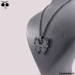 گردنبند پروانه لونا خاص مشکی استیل