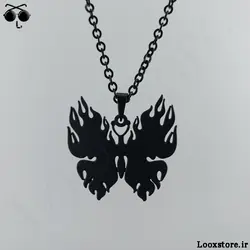 گردنبند پروانه لونا خاص مشکی استیل