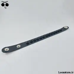 دستبند یک ردیف چرم با اسپایک مشکی مات