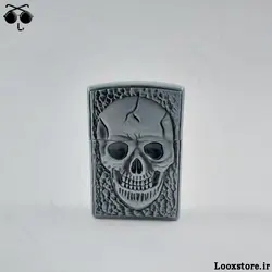 فندک طرح زیپو اسکلتی طلایی و نقره ای