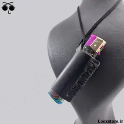 فندک گردنی غلاف دار مشکی