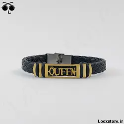 دستبند دخترانه چرمی طرح کوئین (Queen)
