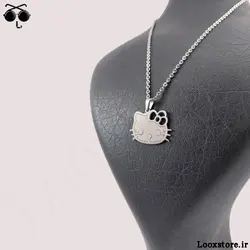 گردنبند کیوت دخترانه با پلاک کیتی (دو تکه)