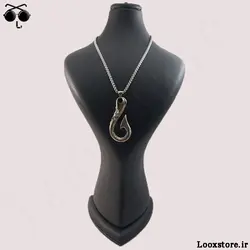 گردنبند طرح قلاب ماهیگیری با زنجیر استیل
