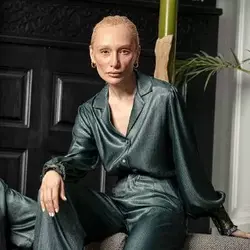 ست بلوز شلوار کریستال رگولار سبز تیره