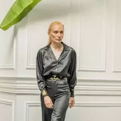 ست بلوز شلوار کریستال رگولار مشکی