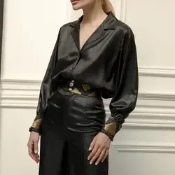 ست بلوز شلوار کریستال رگولار مشکی