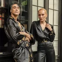 ست بلوز شلوار کریستال رگولار مشکی