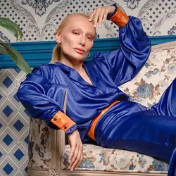 شلوار کریستال رگولار آبی زنانه