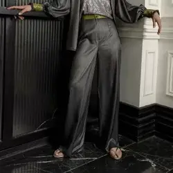 شلوار کریستال رگولار طوسی زنانه