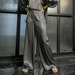 شلوار کریستال رگولار طوسی زنانه