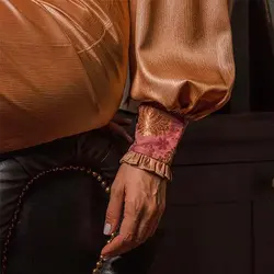 شومیز کریستال رگولار طلایی زنانه