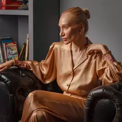 شومیز کریستال رگولار طلایی زنانه