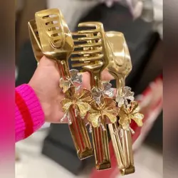 ست انبر سه تایی استیل طلایی Arow