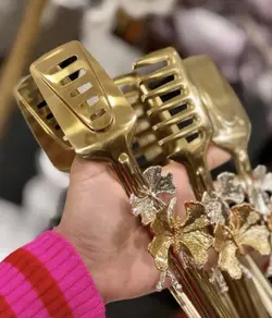 ست انبر سه تایی استیل طلایی Arow