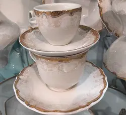 سرویس چینی پردیس ۹۸ پارچه ۱۲ نفره طرح مارتا رزگلد بن چاینا