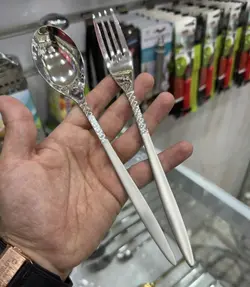 سرویس قاشق چنگال یونیک اصل آلمان 24  نفره 120 پارچه نقره ای مات