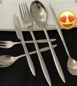 سرویس قاشق چنگال یونیک اصل آلمان 24  نفره 120 پارچه نقره ای مات