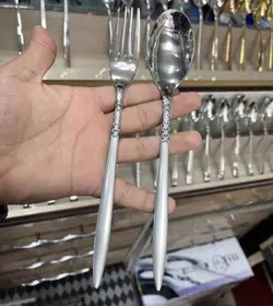 سرویس قاشق چنگال یونیک اصل آلمان 24  نفره 120 پارچه نقره ای مات