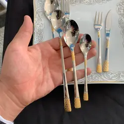 سرویس قاشق چنگال  یونیک اصل آلمان 24 نفره 120 پارچه دو‌رنگ