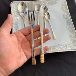 سرویس قاشق چنگال  یونیک اصل آلمان 24 نفره 120 پارچه دو‌رنگ