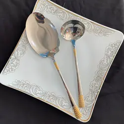 سرویس قاشق چنگال  یونیک اصل آلمان 24 نفره 120 پارچه دو‌رنگ