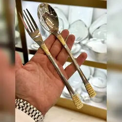 سرویس قاشق چنگال  یونیک اصل آلمان 24 نفره 120 پارچه دو‌رنگ