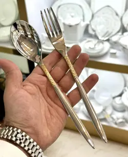سرویس قاشق چنگال یونیک اصل آلمان 24 نفره 120 پارچه دو‌رنگ