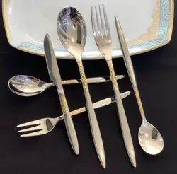 سرویس قاشق چنگال یونیک اصل آلمان 24 نفره 120 پارچه دو‌رنگ