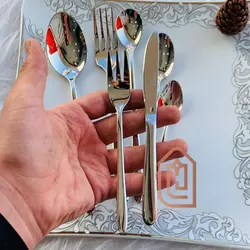 سرویس قاشق چنگال زولینگن اصل آلمان 24 نفره 120 پارچه تمام نقره ای براق