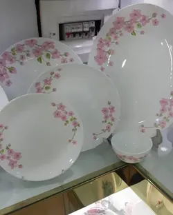 سرویس غذاخوری آرکوپال 25 پارچه 6 نفره اما صورتی و بنفش قالب گرد